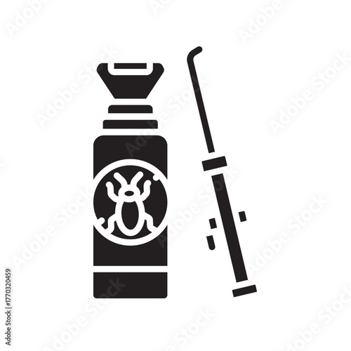 insecticide black line icon for digital and print projects.