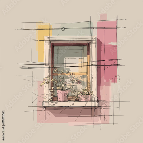 Contemporary Window Design in Soft Color Palette