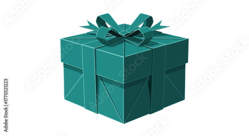 Teal Gift Box Clipart A Stylish Present Illustration for Celebrations