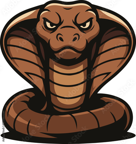 Fierce Cobra Mascot with Hood Spread in Bold Aggressive Style
