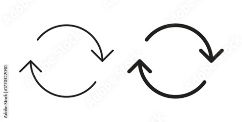 Arrows repeat icon with line and silhouette versions.