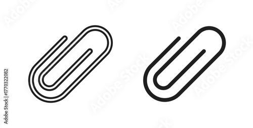 Attachment clip icon with line and silhouette versions.