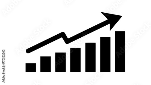 business graph on white background