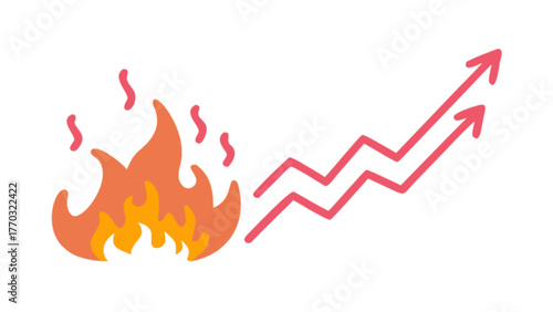 vector illustration of a burning fire