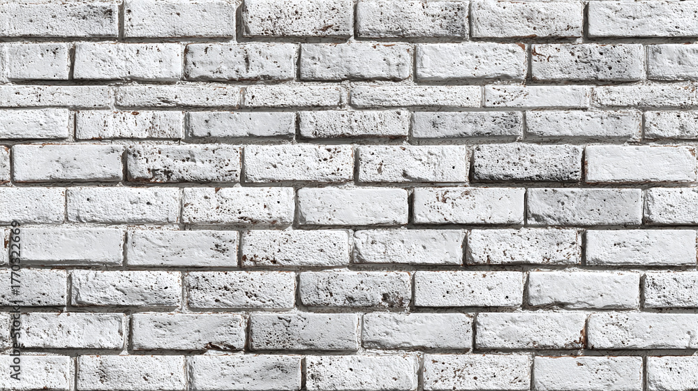 Obraz premium A textured close-up of a painted brick wall, showcasing the weathered surface