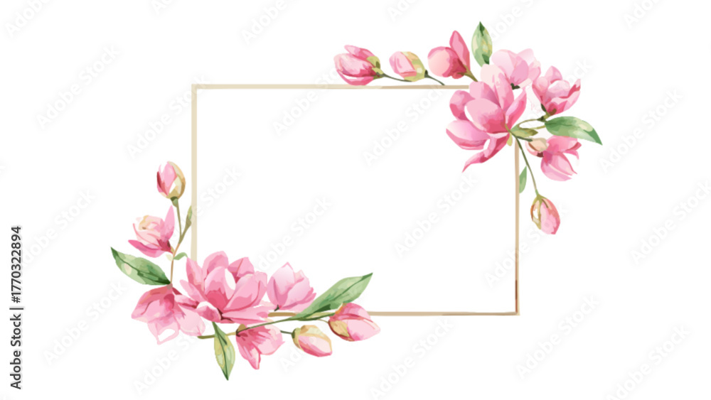 Fototapeta premium pink flowers frame