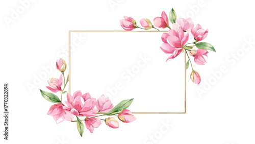 pink flowers frame