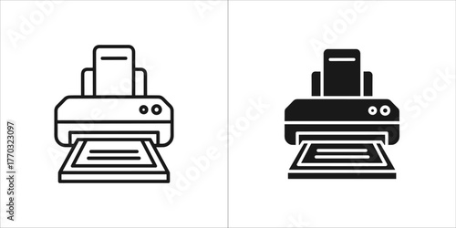 Printer icon in outline and solid style