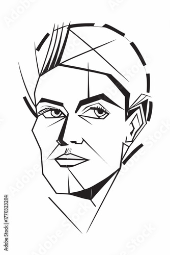 Abstract Line Art Face – Geometric Design