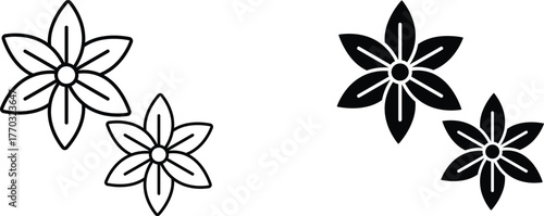 jasmine  icon vector graphic illustration  with white background flat hand made icon fill icon .