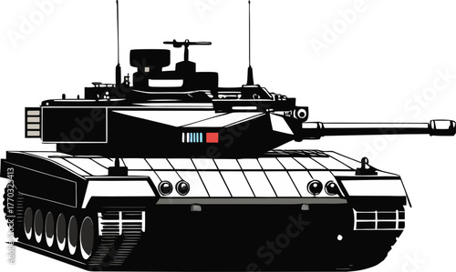 Main Battle Tank Military Vehicle Vector War Illustration