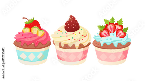 set of cupcakes