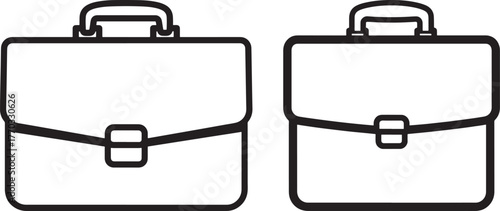 Two briefcases side by side silhouette