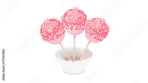 pink cupcake isolated on white