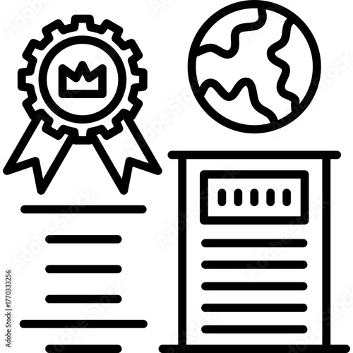 Certificate Icon Vector Element