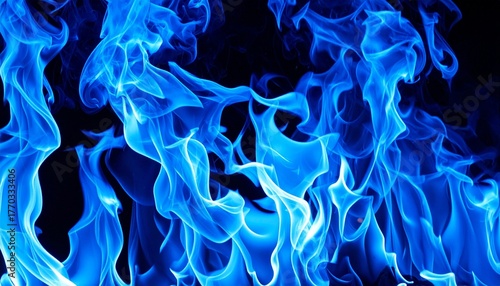 青い炎. Blue Flames. AI generated.