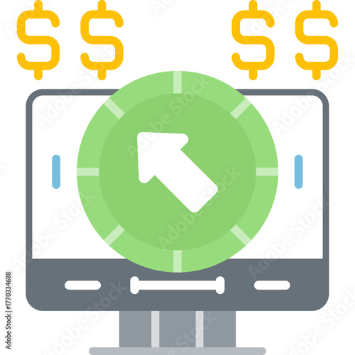 Pay Per Click Icon Vector Element