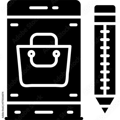 Mobile Shopping Icon Vector Element