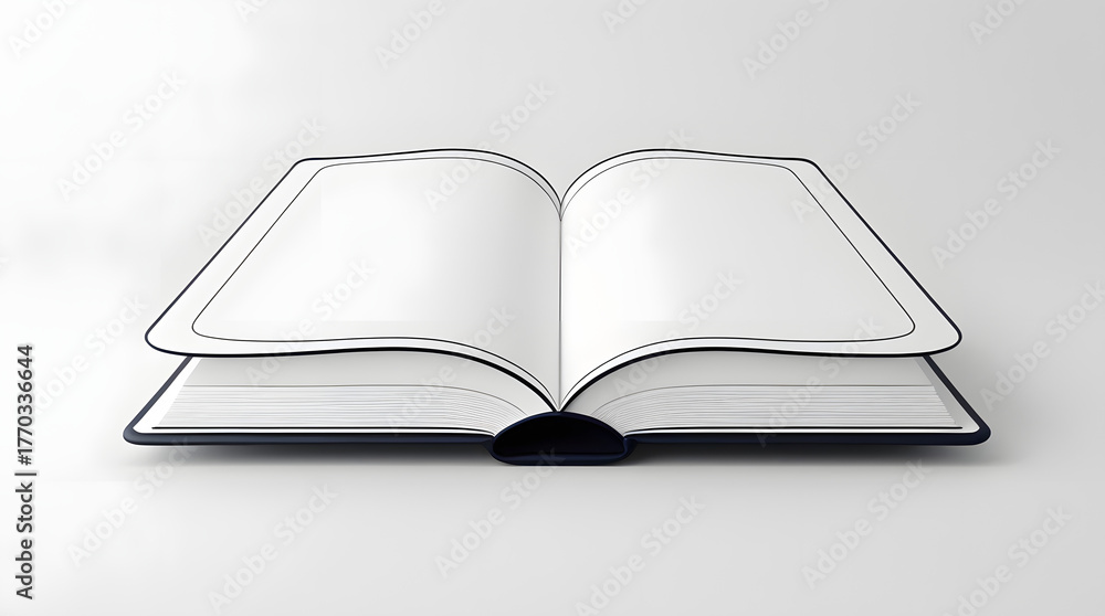 Fototapeta premium an open book with white background ready to read