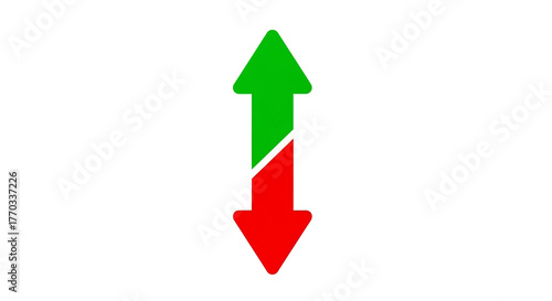Free Download Dynamic up and down arrows in vibrant green and red symbolize progress and decline, perfect for financial charts and business performance. - GFXLoad