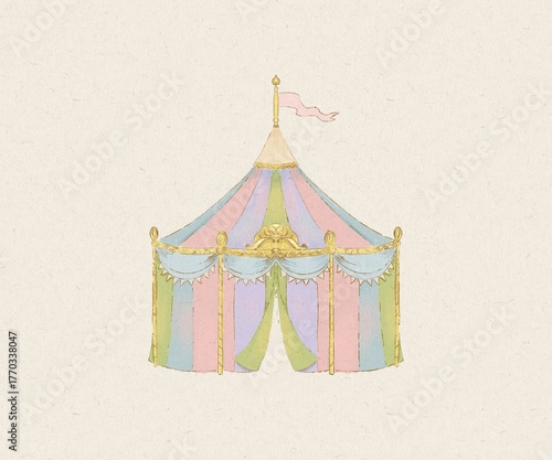 Whimsical Amusement Park party card Pastel Color