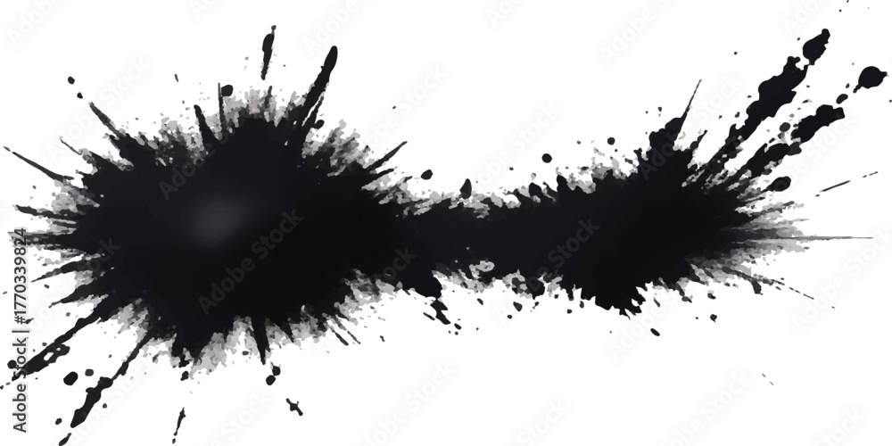Fototapeta premium Abstract black ink splatter grunge vector illustration perfect for backgrounds and design elements