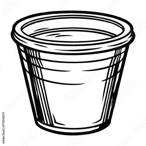 Silhouette of plastic cup isolated on a white background