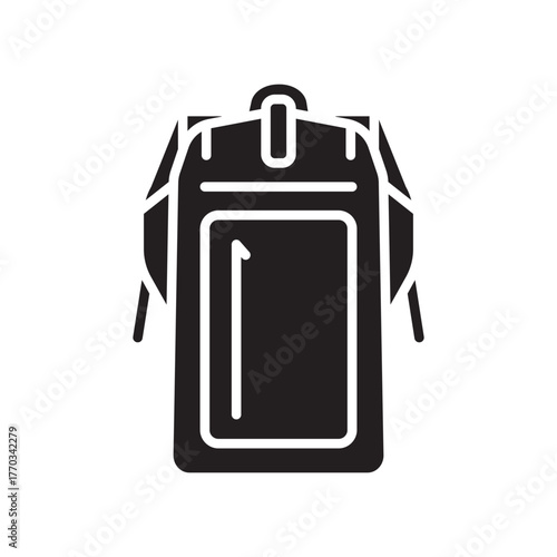 water repellent backpack color flat icon. Vector isolated element