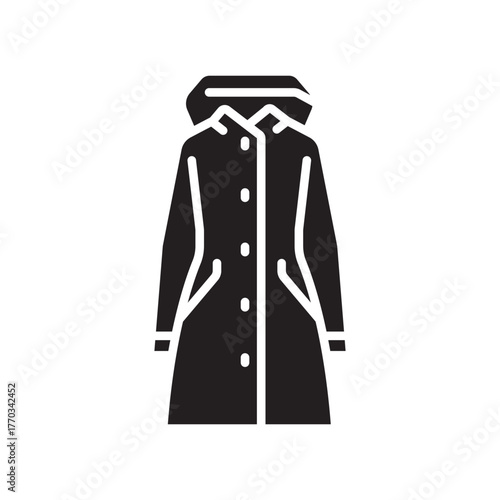 waterproof raincoat color flat icon. Vector isolated element