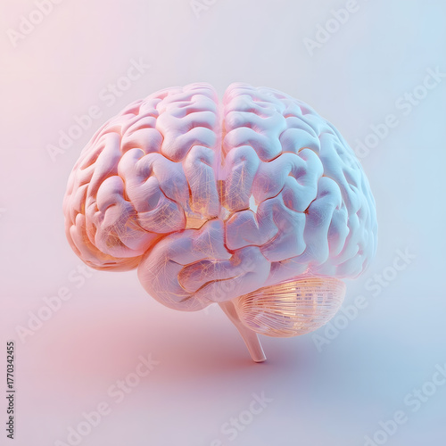 Colorful Abstract Brain 3D Illustration 3D