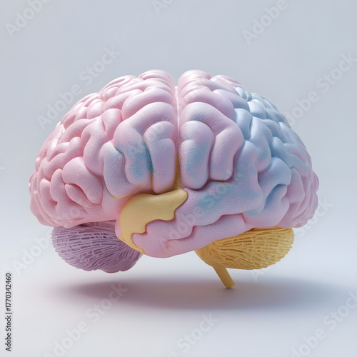 Colorful Abstract Brain 3D Illustration