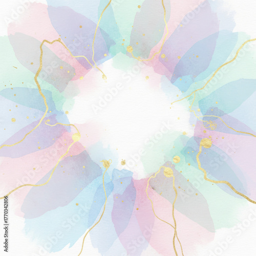 Watercolor gold splash pastel abstract artistic luxury background