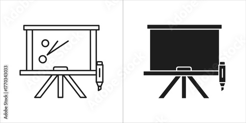 Strategy board with game plan and marker