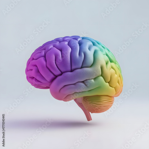 Creative Intelligence Brain Model in Pastel Colors
