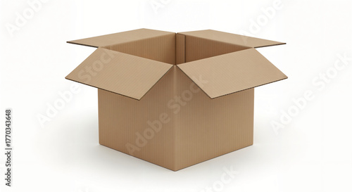 cardboard box isolated on white background, generative ai
