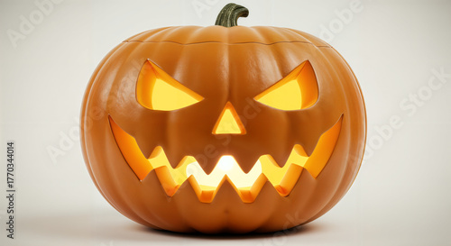 halloween jack o lantern isolated on white background, generative ai