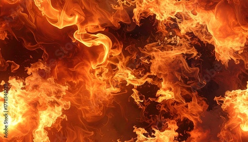 赤い炎. Red Flames. AI generated.