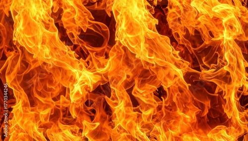 赤い炎. Red Flames. AI generated.