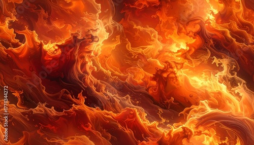 赤い炎. Red Flames. AI generated.