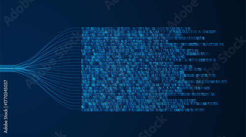 Big data visualization. Social network, financial analysis of complex databases. Data mining. Vector technology background. Information analytics concept.