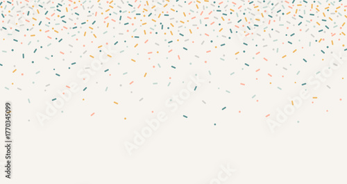 Colorful sprinkles banner background, colorful falling decorative sprinkles background