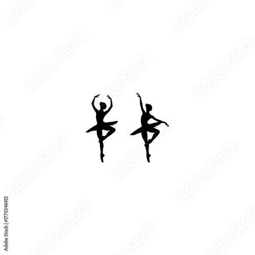 Ballet silhouette ballerina Beautiful set