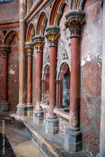 Historic Church Interior With Ornate Columns, Arches, in amiens framce