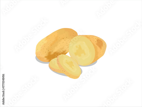 potato chips isolated on white background