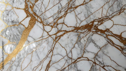 White marble with golden veins creates a luxurious and sophisticated texture