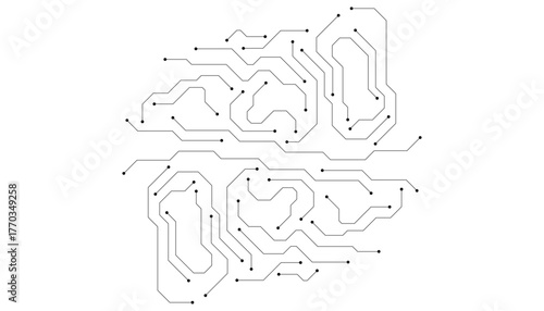 Circuit board digital abstract background. Motherboard technology texture design. AI semiconductor and computer processor on tech bg. Vector illustration