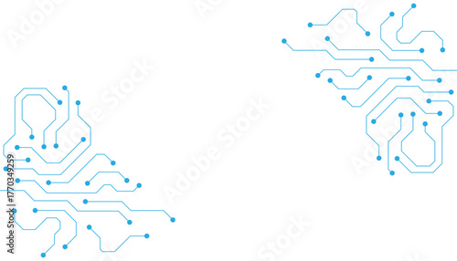 circuit board electronics digital technology banner blue