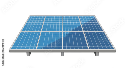 Clean energy revolution powering the future with advanced solar panel technology array on white background