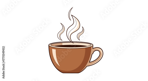 Warm inviting cup of rich dark coffee steaming gently, perfect for morning energy or cozy relaxation
