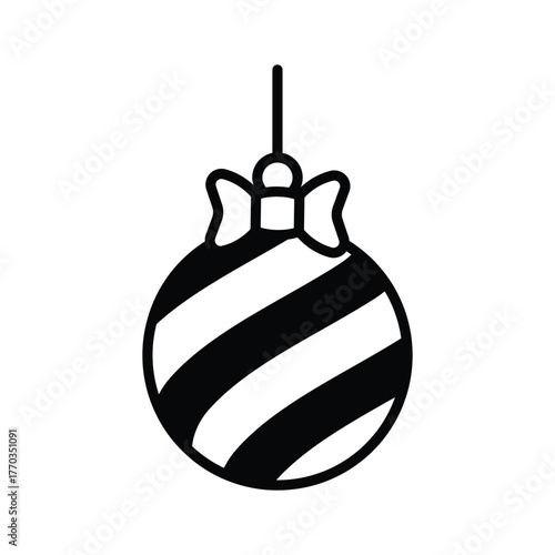 A well designed glyph style icon of decorative bauble